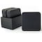 Dacasso Black Leather 10 Square Coaster Set with Holder AG-1043 - alternate 1